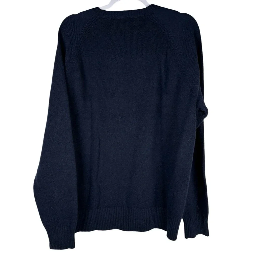 J. Crew Mercantile Lambswool Crewneck Pullover Sweater Navy Blue Mens Size Large
